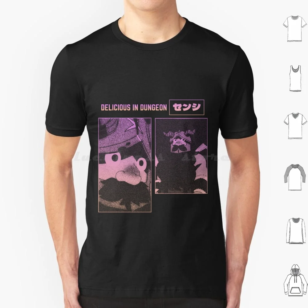 

Senshi Gloomy Halftone Fanart Design Футболка большого размера 100% хлопок Meshi Delicious In Anime Manga Meshi Manga Meshi Anime