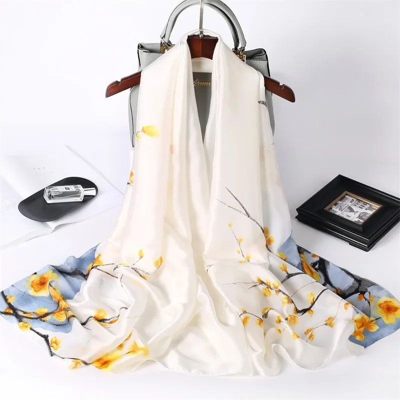 وشاح واقي من الشمس للسيدات جديد لعام 2024 - شال حريري صيفي، غلاف عصري ومتعدد الاستخدامات للأشعة فوق البنفسجية