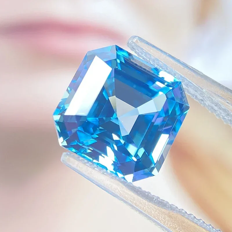 مختبر نمت الياقوت Asscher شكل الزبرجد اللون VVS1 السحر لصنع المجوهرات DIY حلقة قلادة أقراط المواد الرئيسية