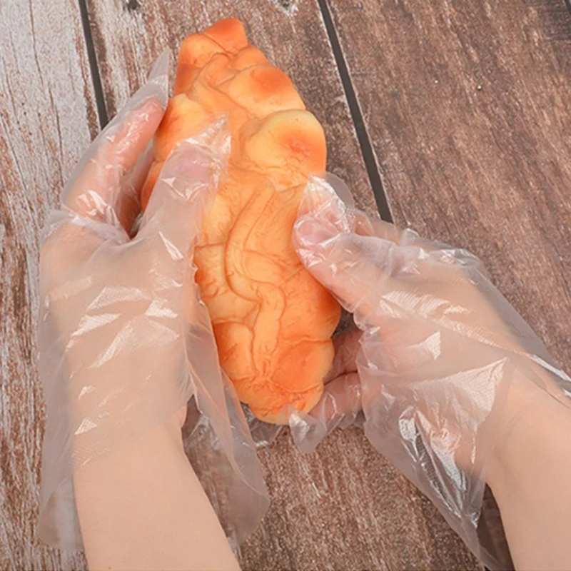 100/200PCS Household Products Food Grade Disposable Gloves For Restaurant BBQ Fried Chicken Kitchen Waterproof 24.5*13.5cm