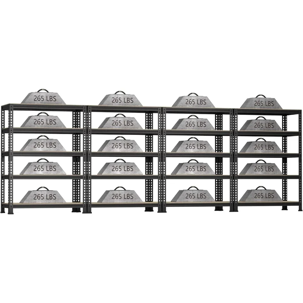 5-Shelf Heavy Duty Shelving - Adjustable Garage Storage Shelves, Metal Utility Storage Racks for Warehouse Pantry Basement