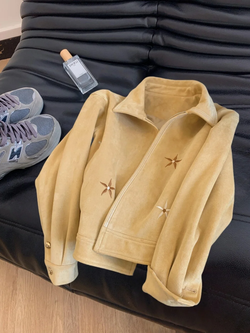 

Retro Loose Fit Zipper Workwear Jaet Women's Spring Autumn Trendy Brand Stand Edition ort Outerwear Daily Wear