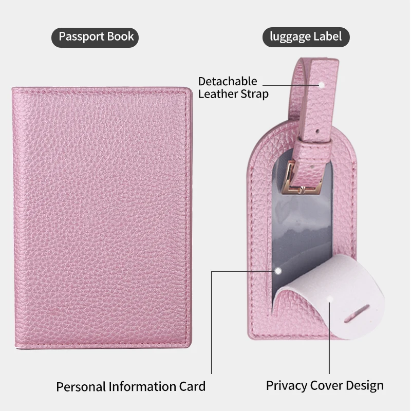 Slim Pebble Leather Credit ID Card Holder Keychain Luggage Tag Passport Holder for Men and Women Fashion Bag Protective Case