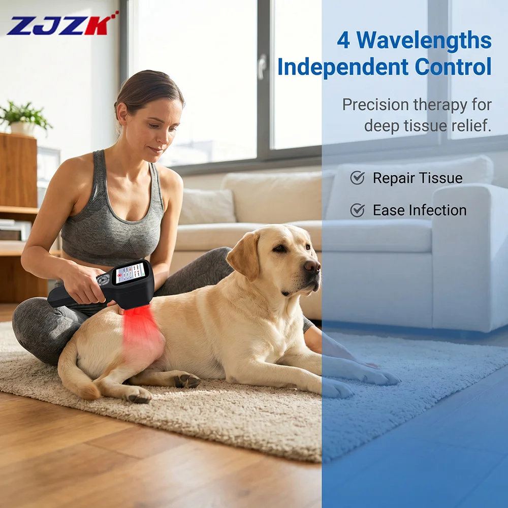 ZJZK 25 Diodes 4 Wavelength Low Level Cold Laser Therapy Instrument Red NIR Light Relieve Pain Muscle Soreness Inflammation