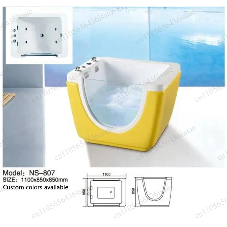 Acrylic Kids Spa Bathtub, Small Hydrotherapy Baby Tub with Hydro Massage