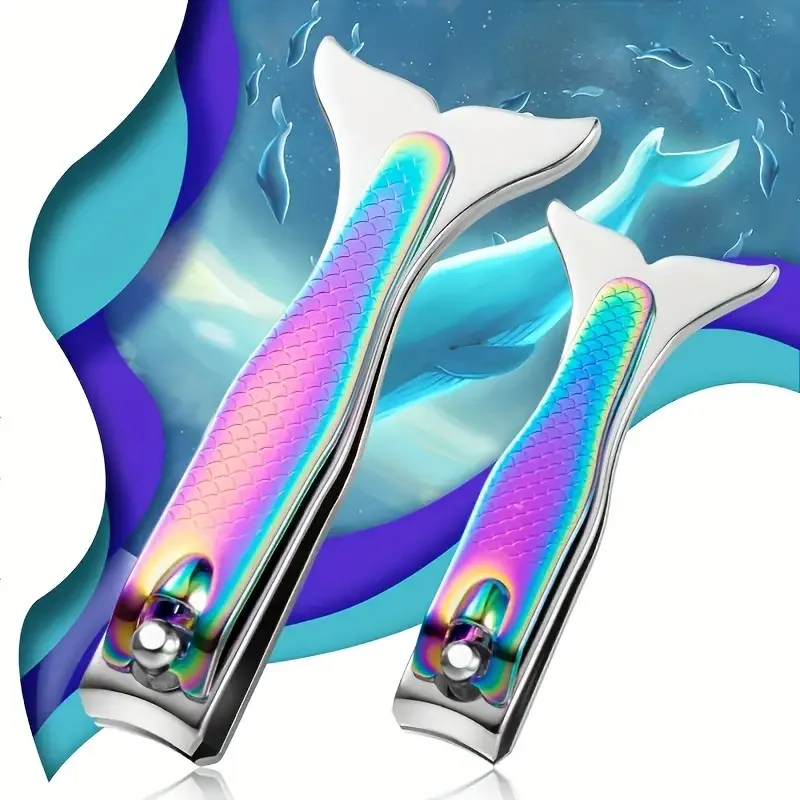 New Mermaid Stainless Steel Nail Clippers Nail Size Men\'s And Women\'s Nail Clippers Two Sets Of Home Nail Clippers