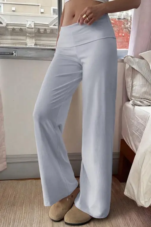 

2025 Autumn Winter Elegant Sexy Leisure Vacation Solid Color Straight Leg Pants Women's Clothing Female Trouser Casual Bottom