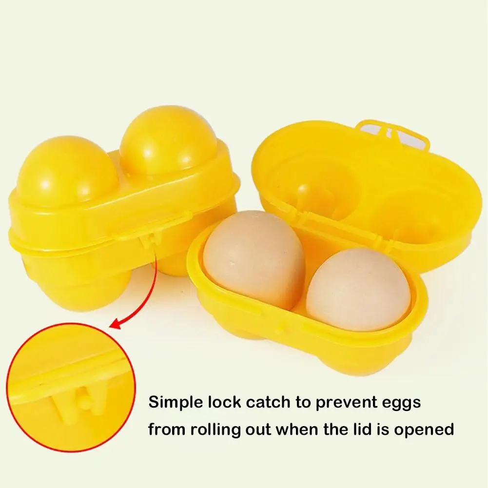 2 Grid Egg Storage Box Container Portable Plastic Egg Holder for Outdoor Camping Picnic Eggs Box Case Kitchen Organizer 202 S5G3