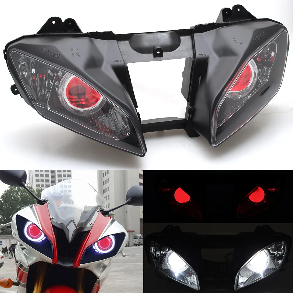 

Motorcycle Custom Headlamp Headlight Angel Eyes Head Light Lamp faros led para motos For Yamaha YZF R6 06-16 Headlight Assembly