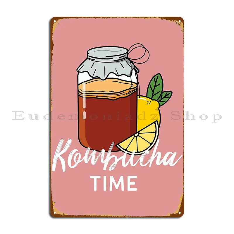 Kombucha Tea Saying Metal Sign Wall Cave Print Mural Decoration Plaques Tin Sign Poster