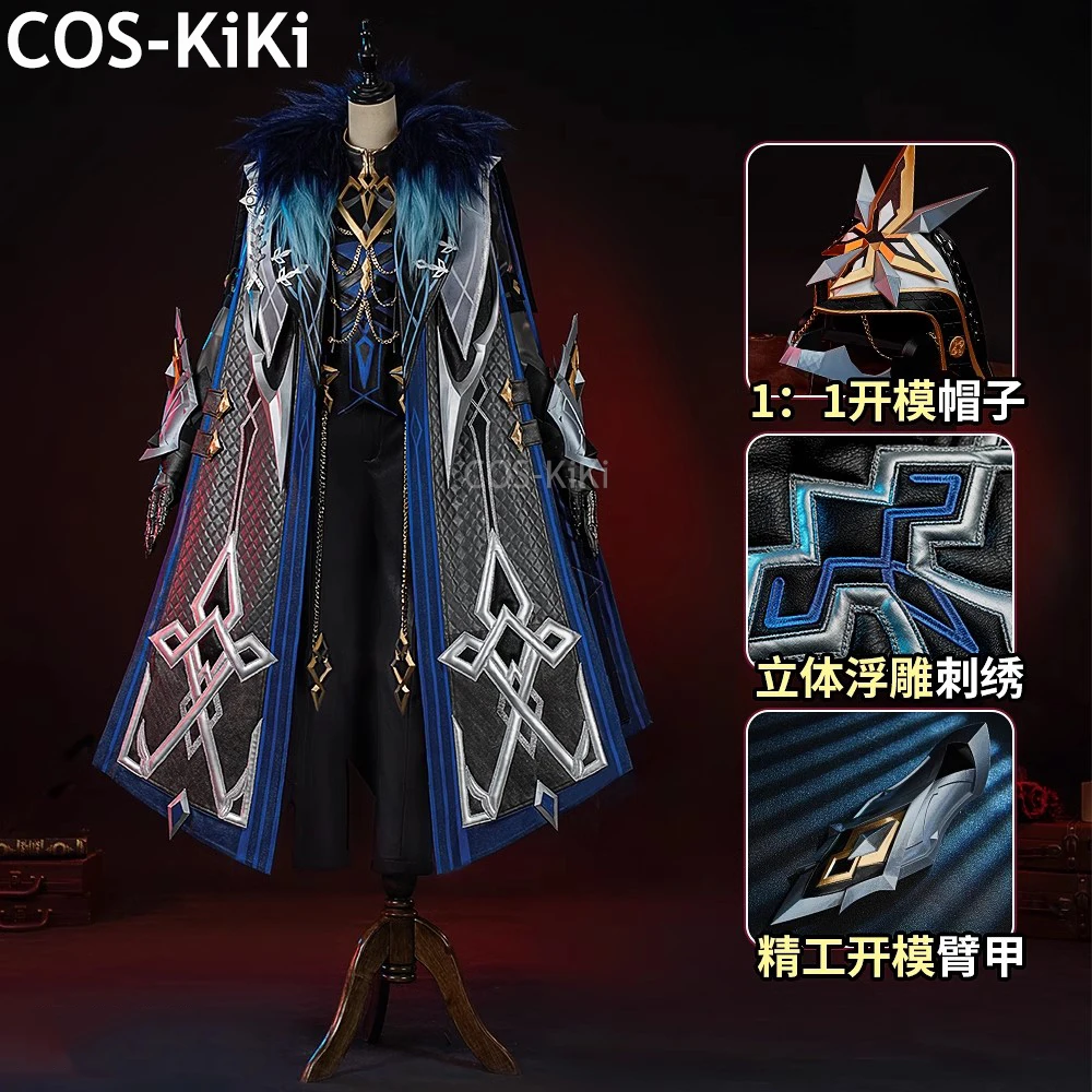 COS-KiKi Genshin Impact Fatui II Capitano The Captain Game Suit Handsome Cosplay Costume Halloween Party Role Play Outfit Men