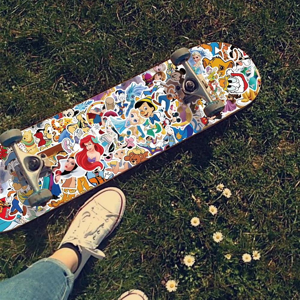 50/100 pçs disney mix dos desenhos animados bonito ponto micky princesa adesivos de vinil portátil bagagem skate à prova dwaterproof água menina adesivo