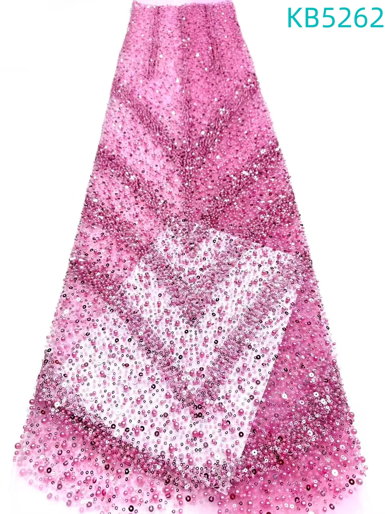 African Red sequence Tulle Lace Fabrics 2025 High Quality Nigerian Lace Beaded Embroidered French Mesh Net For Sewing KB5262