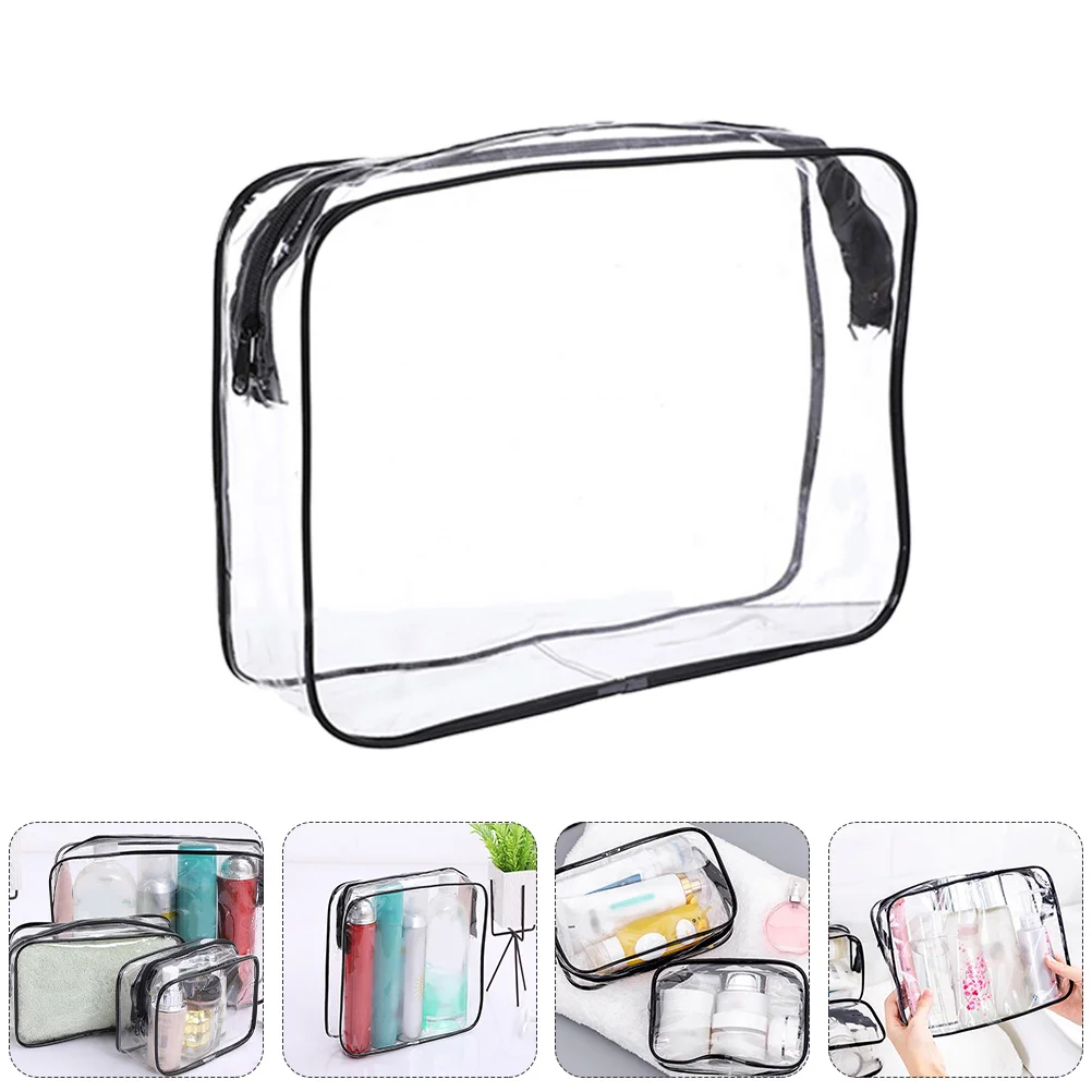 

3 Pcs Pvc Bag Makeup Storage Women Travel Waterproof Transparent Toiletry Tote Organizer