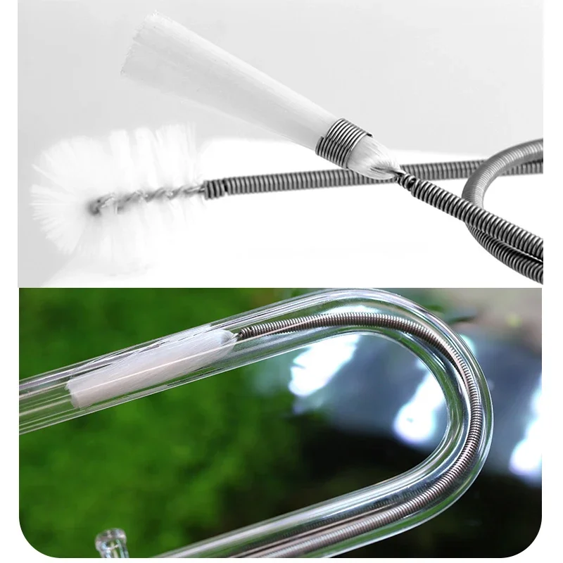 90cm Aquarium Tube Pipe Cleaning Brush Stainless Steel Water Filter Air Tube Flexible Hose Aquarium Accessories Double Heads