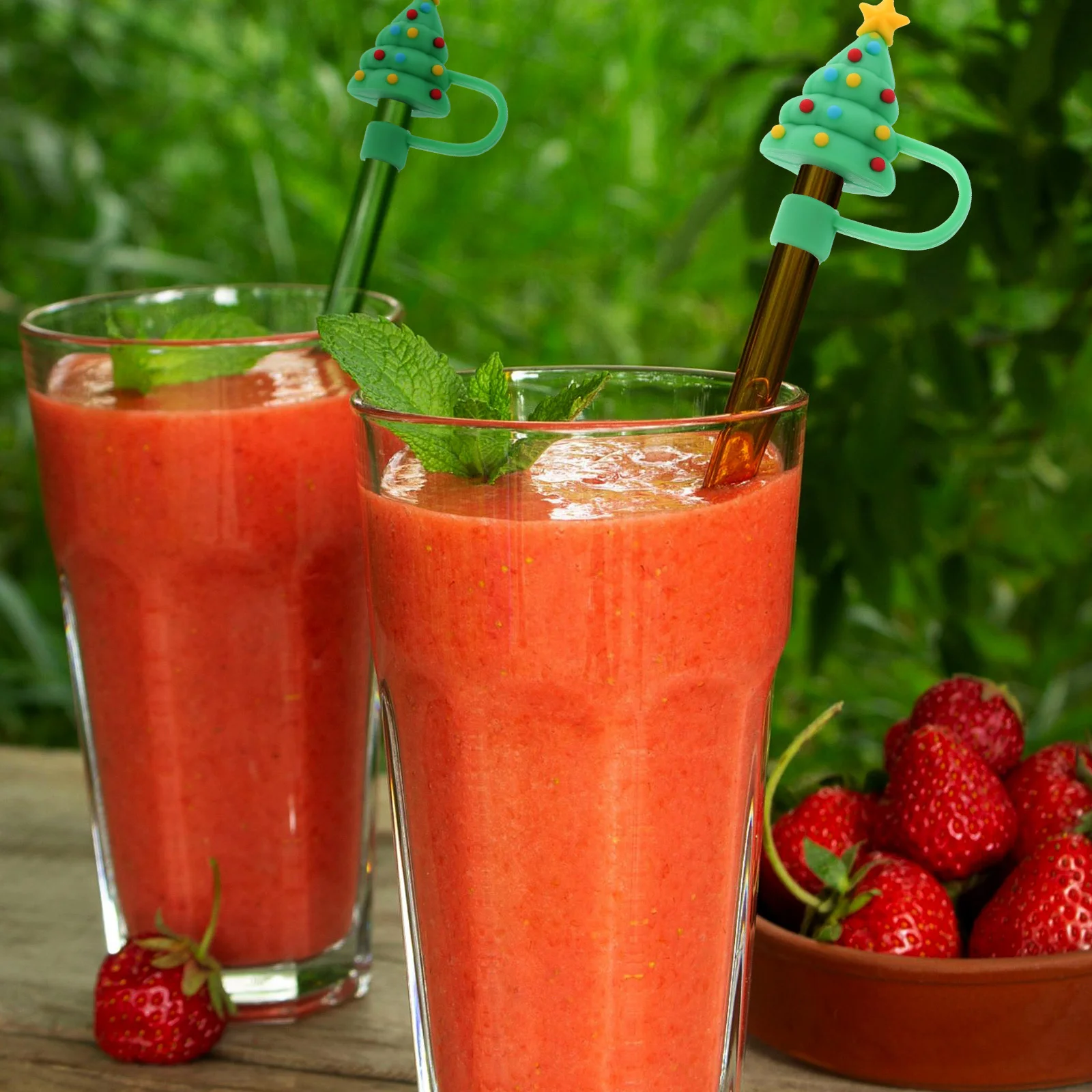 

4Pcs Straw Covers Cap for Tumblers Silicone Tips Protector Reusable Dust-Proof Plug Portable Cute Straw End Caps for Smoothies