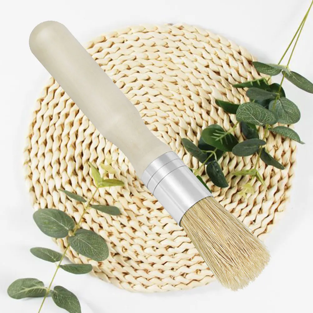 

Wooden Handle Bristle Brush Small Paint Brush For Oil Acrylic Painting Diy Stencil Tool Kids Adult Bbq Food