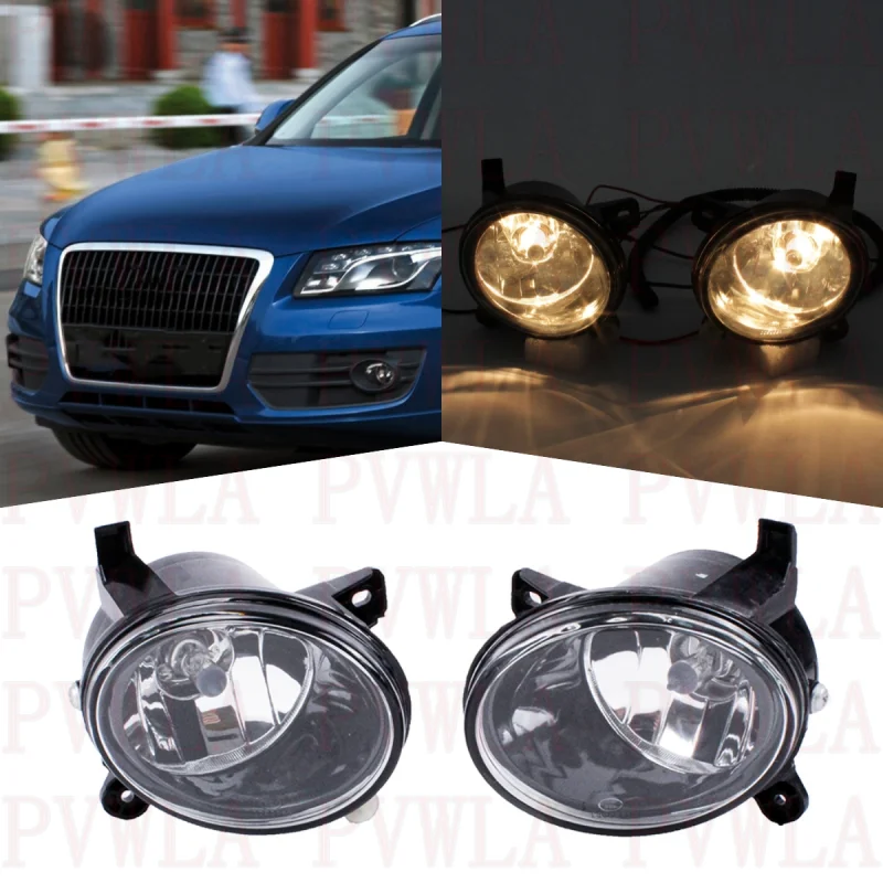 

Pair Front Bumper Fog Lights Lamp With Bulbs 8T0941699B 8T0941700B For Audi Q5 2009 2010 2011 2012 2013 2014 2015 2016