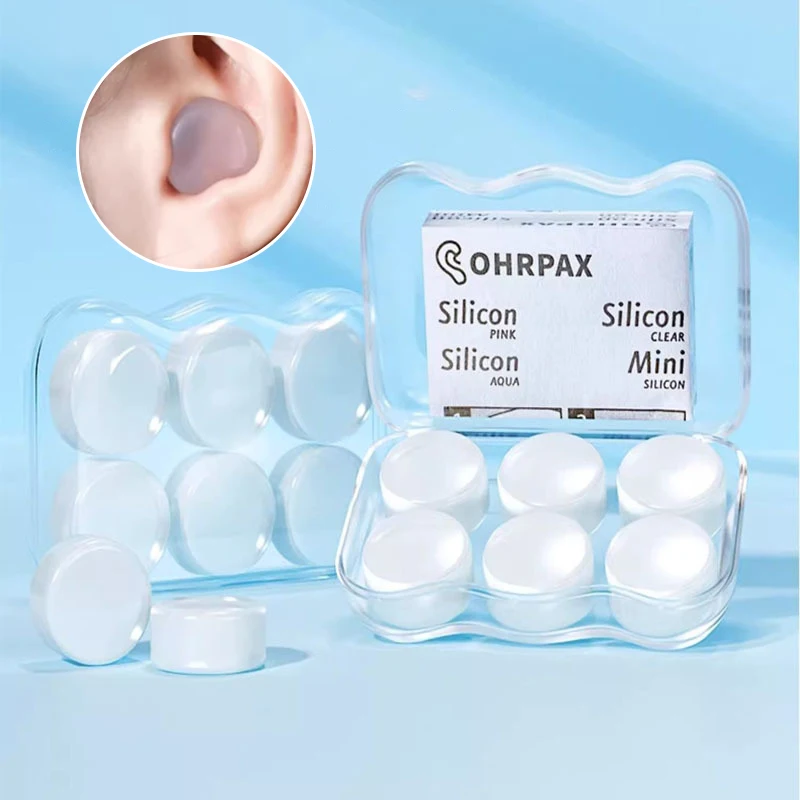 6PCS/Box Ear Plug Reusable Silicone Wax Earplugs Swimming Moldable Earplugs Noise Reduction Cancelling Sleeping Protection