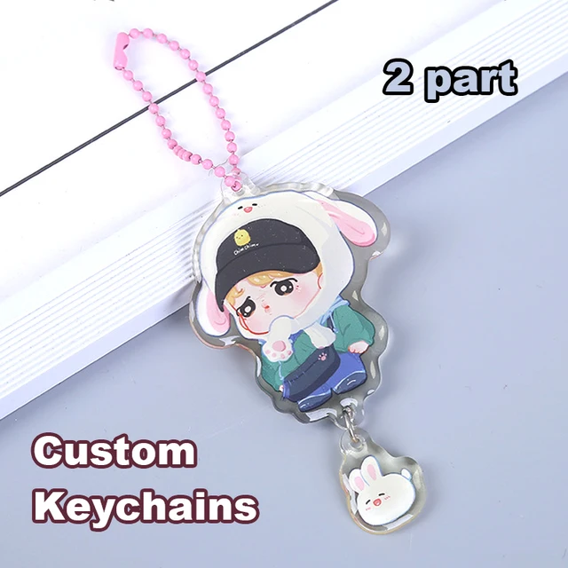 Spersonalizowane breloki do kluczy Hologram Designer Niestandardowe logo Brelok do kluczy Zdjęcie Spersonalizowane breloki do kluczy Anime Charms Przezroczyste akrylowe breloki do kluczy na prezent