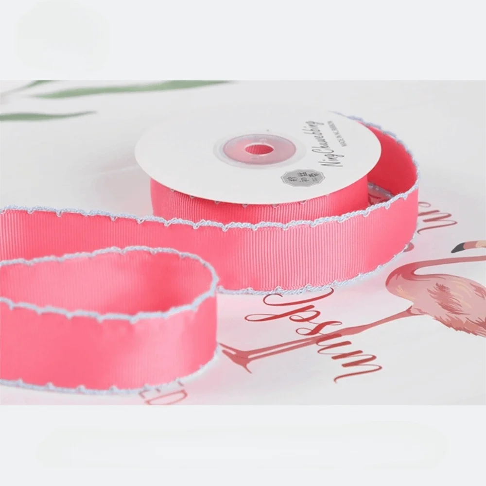 10Yards 25MM Stitched Edge Ribbon DIY Handmade Multicolour Decoration Ribbon Versatile Grosgrain Ribbon Cake Bouquet Packing