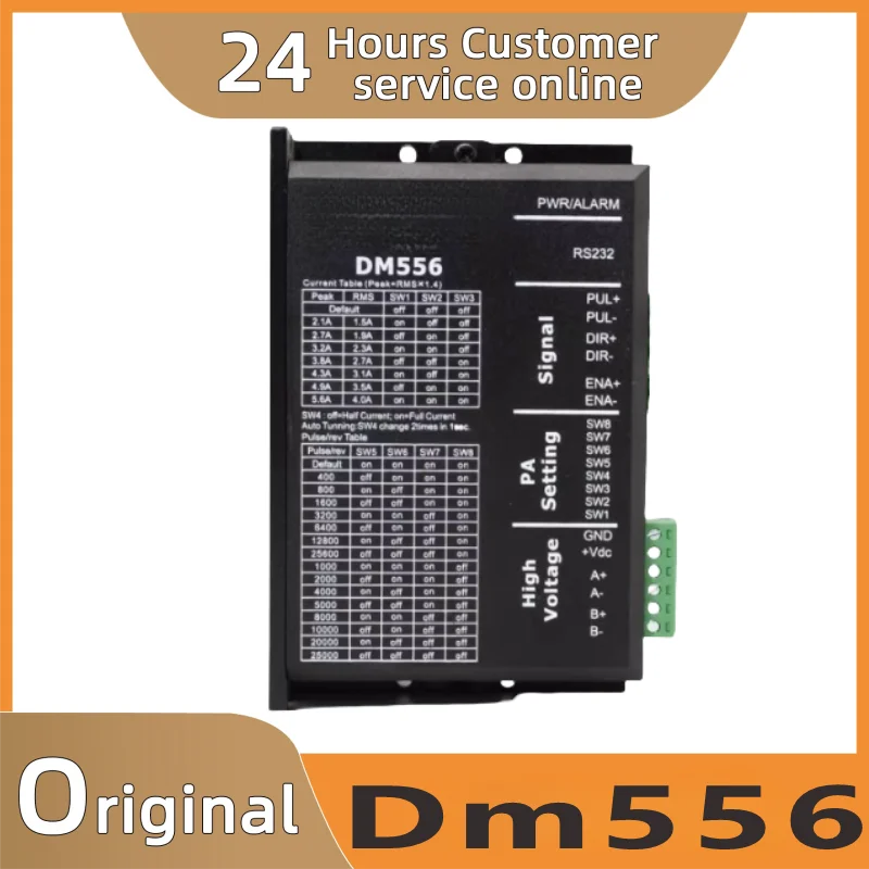

DM556 2 phase driver for 57MM 86MM stepper motor 36-60 VDC 2.1A to 5.6A