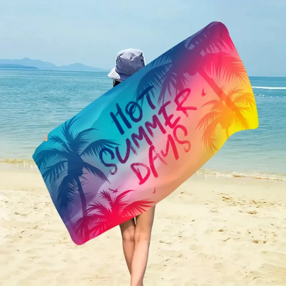 

Tropical Plant Beach Towel, Quick Drying Soft Absorbent Fabric, Ideal for Swimming, Holiday Vacation, Camping and Outdoor