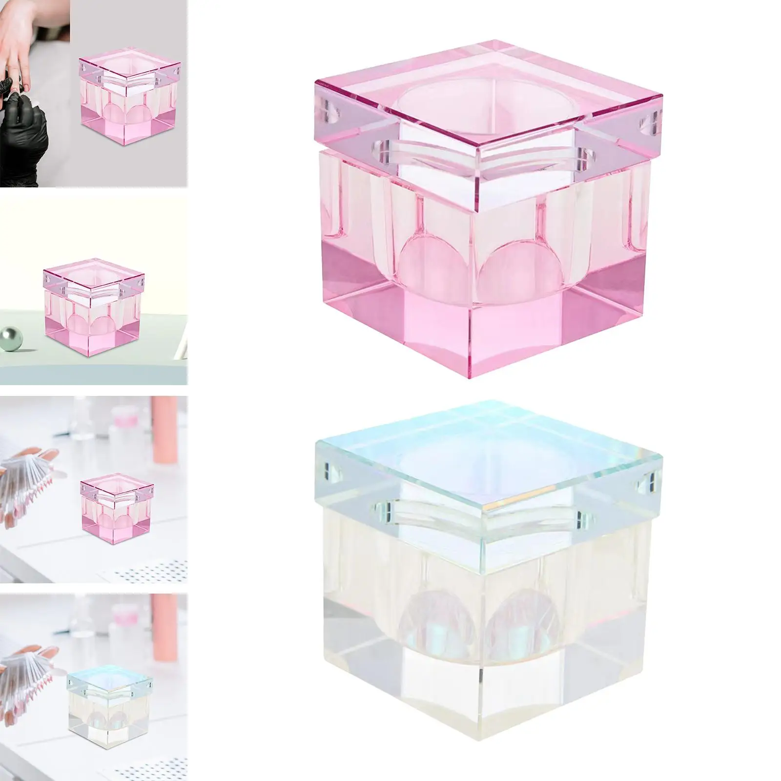 

Блюдо для дизайна ногтей Dappen с крышкой для женщин, который любит дежный контейнер для макияжа