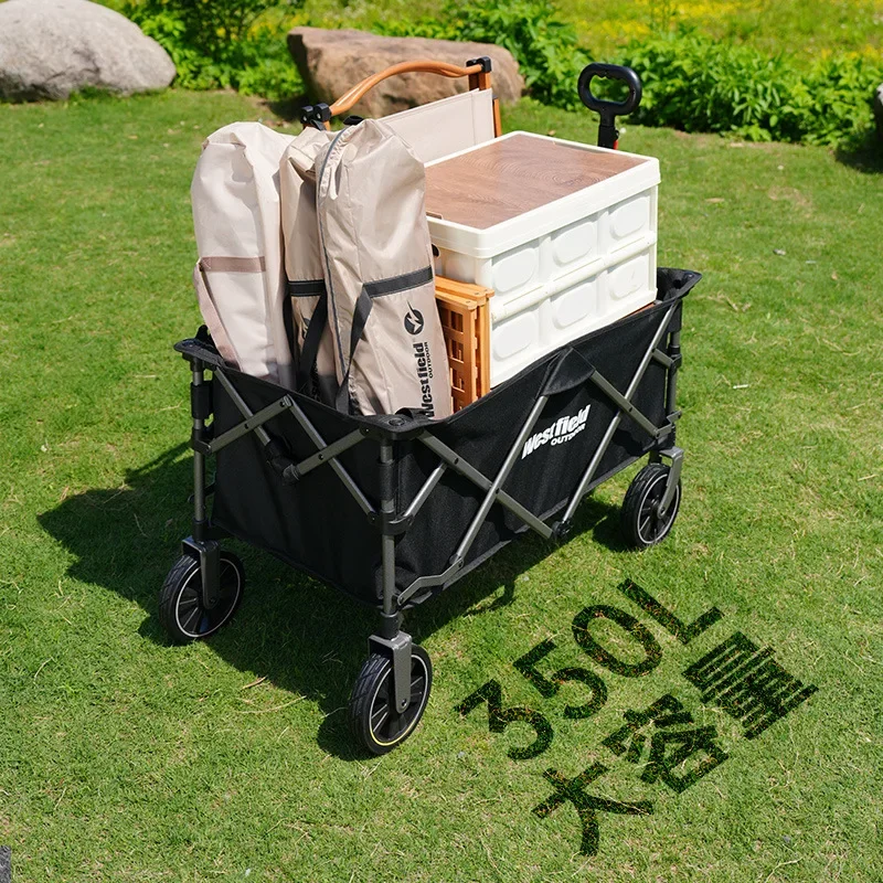 Camping cart foldable outdoor picnic oversized camp cart trolley travel camping small trailer