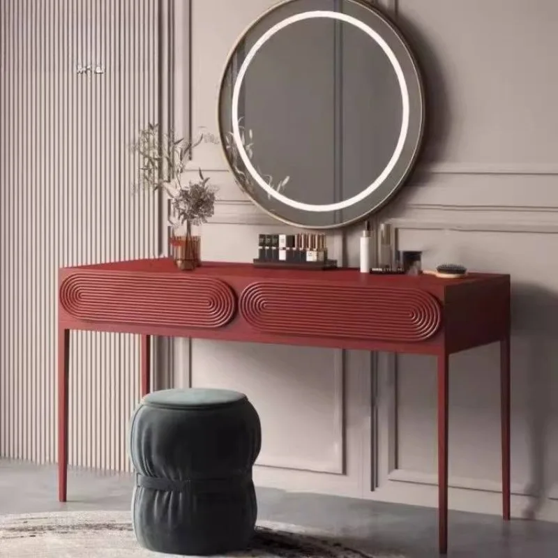 Vintage Nordic Drawer Dresser Mirror Set Wood Make Up Dresser Table Bedroom Vanity Storage Tocador De Maquillaje Home Furniture