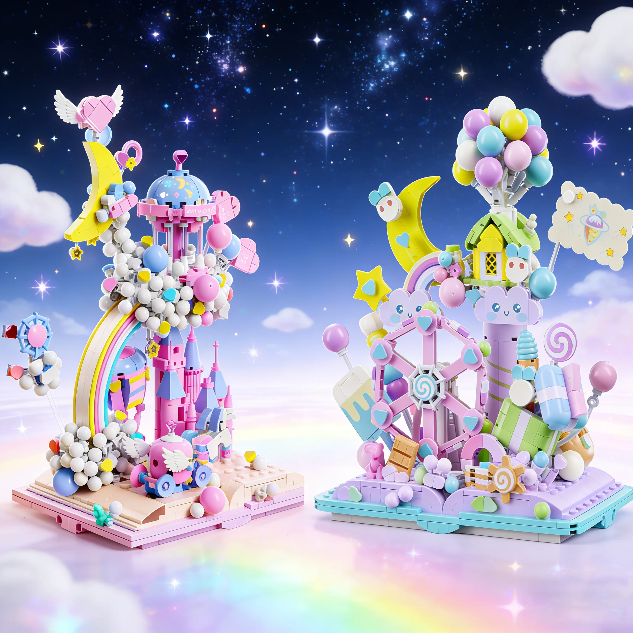 

Набор строительных блоков «Розовый замок фантазий» (1388 деталей), конструктор «Замок в небесах», игрушки из кирпичиков для девочек, подарки на день рождения