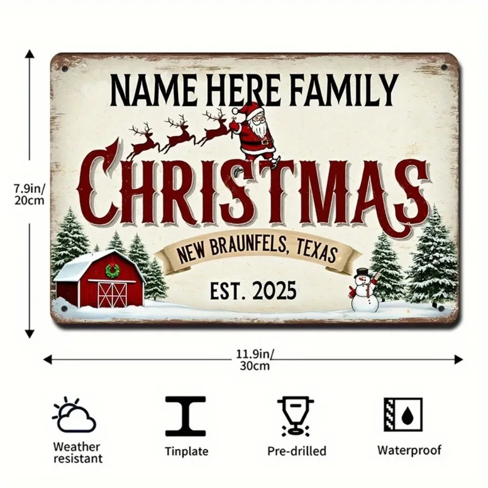1pc 2D Flat Personalized Guitar Note Music‑Theme Metal Sign 8x12in 20.32x30.48cm, Vintage Wall‑Art Plaque With Custom‑Name & Tex