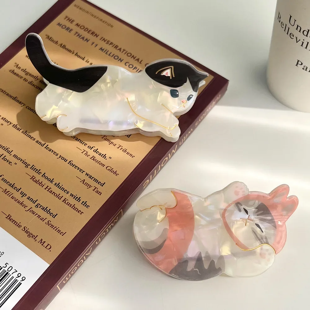 جديد لطيف القطط سلسلة مشبك شعر الكرتون القرش هريرة مخلب كليب العصرية الحلو جميل مقاطع الشعر للنساء الفتيات إكسسوارات الشعر #2