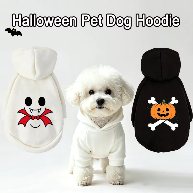 Halloween Graphic Print Dog Hoodie Soft Warm Pet Sweatshirt Holiday Festive Outfit Cosplay Costume For Small Medium Puppy Cats