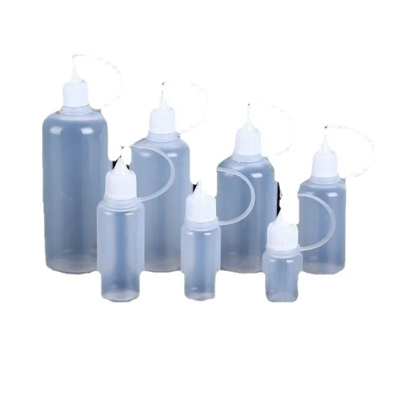 PE Needle Dispensing Bottle, Refillable Tattoo Pigment Oil Dropper Bottle for Liquid Storage