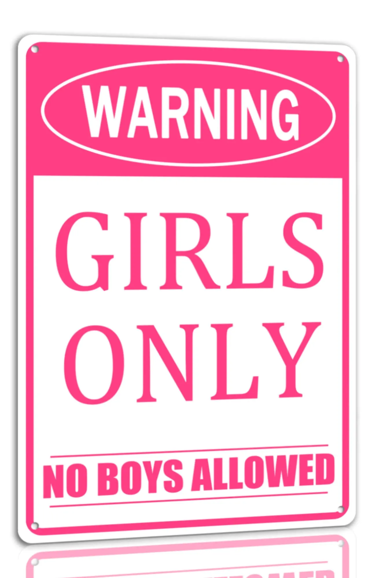 Girls Only Metal Sign Funny No Trespassing No Boys Allowed Tin Signs Pink Wall Decor For Bar Daughter Bedroom Door 8x12 Inch