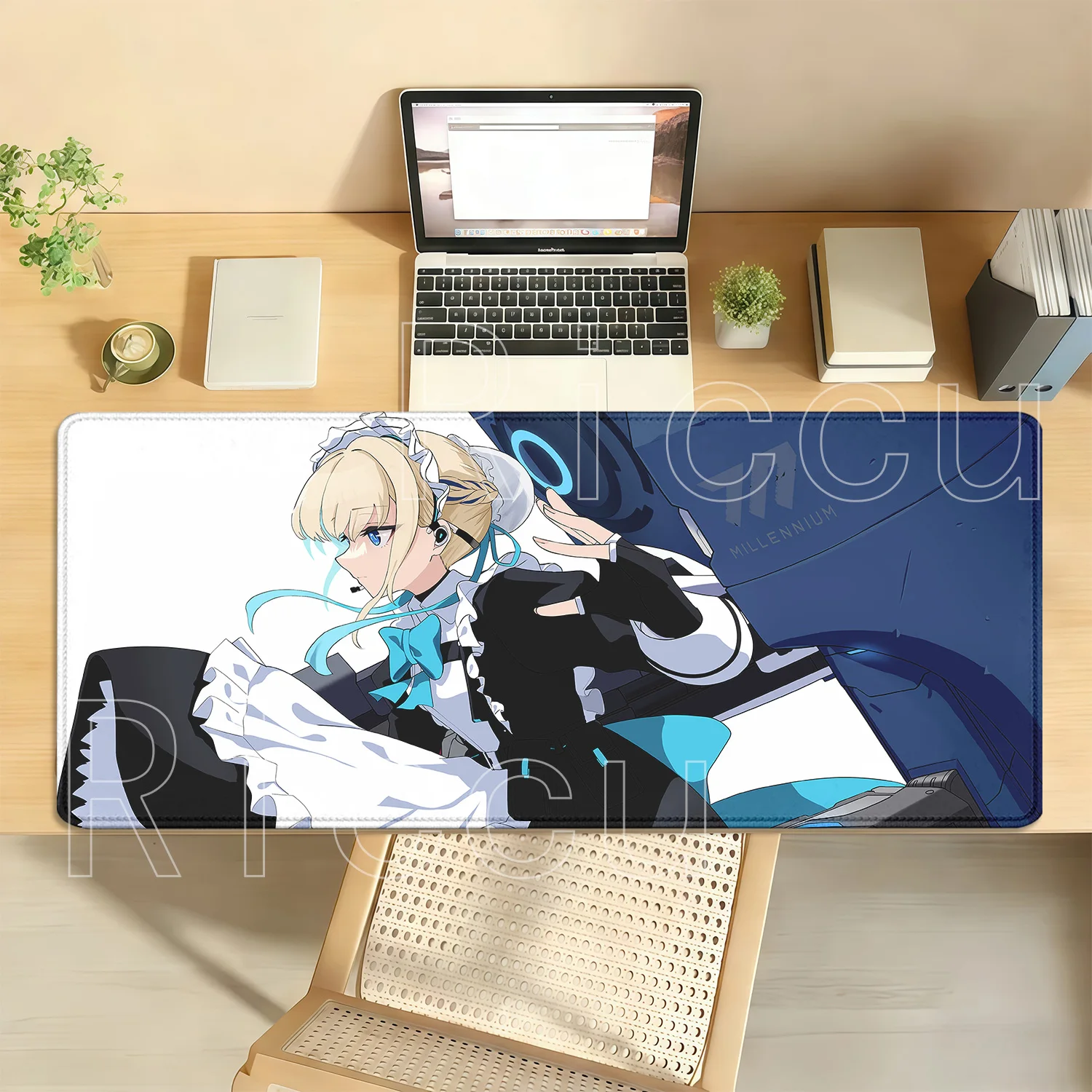 Blue Archive Asuma Toki Bunny Girl Overlock Mousepad Non-slip Base Keyboard ESports Mouse Pad PC Office HD Printing XXL Desk Mat