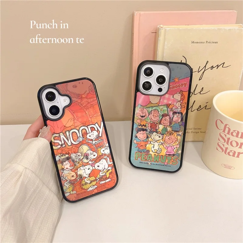 Etui Cute Cartoon Snoopy Magsafe Wireless Charge Case do iPhone 11 12 13 14 15 16 Pro Max Luxury Snoopy 3D Change Image Funny Snoopy