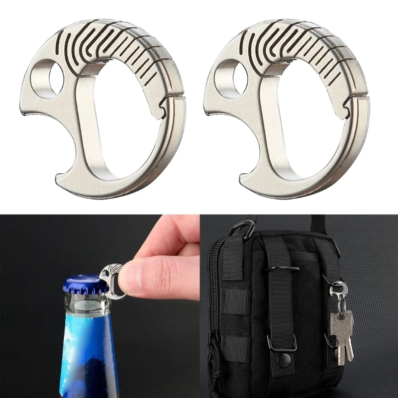 Alloy Bottle Opener Keychain Backpack Lightweight Alloy Key Ring Clip Keyring Beer Bottle Opener