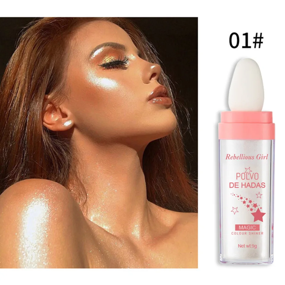 Sparkling Highlighter Powder Shimmering Contour for Brightening Face Body Glitter Patting Powder Create A Sparkling Look Make Up