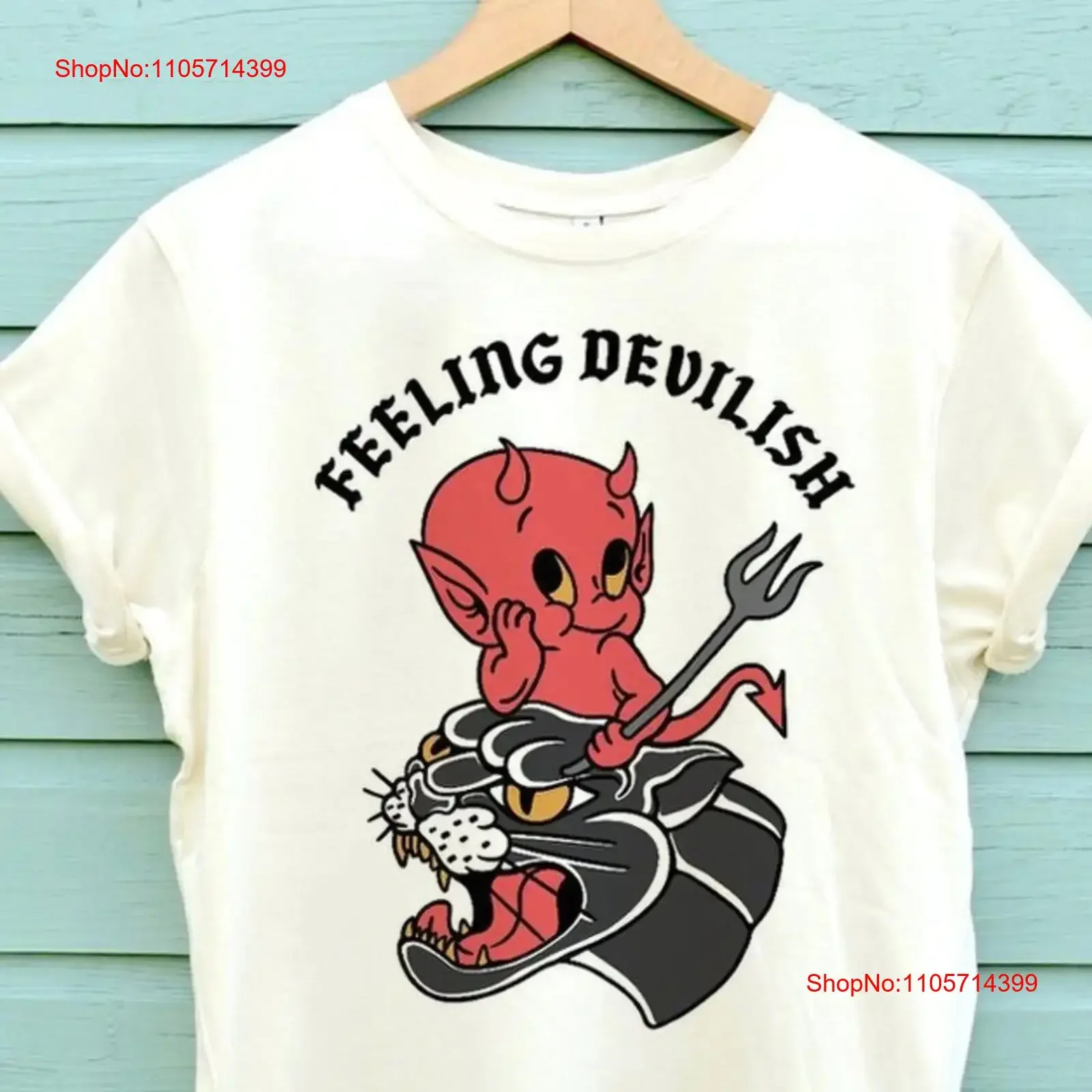 Feeling Devilish Halloween T Shirt in Three Colors vintage Washed fashion Top For Everyday Wear Breathable Unisex graphic homme