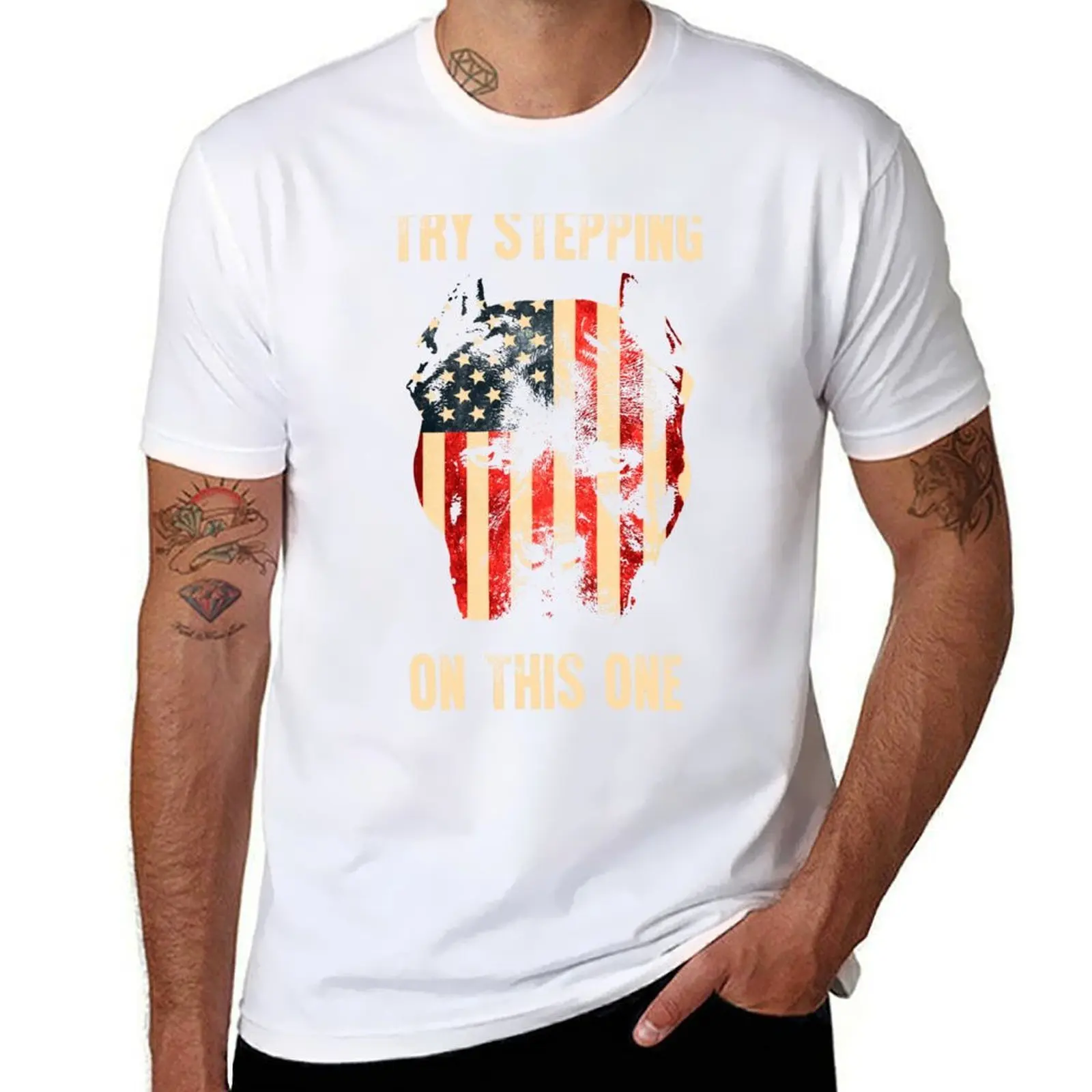 

Patriotic Pitbull T-Shirt t shirts for man cotton funny cotton t shirt pack T-Shirt