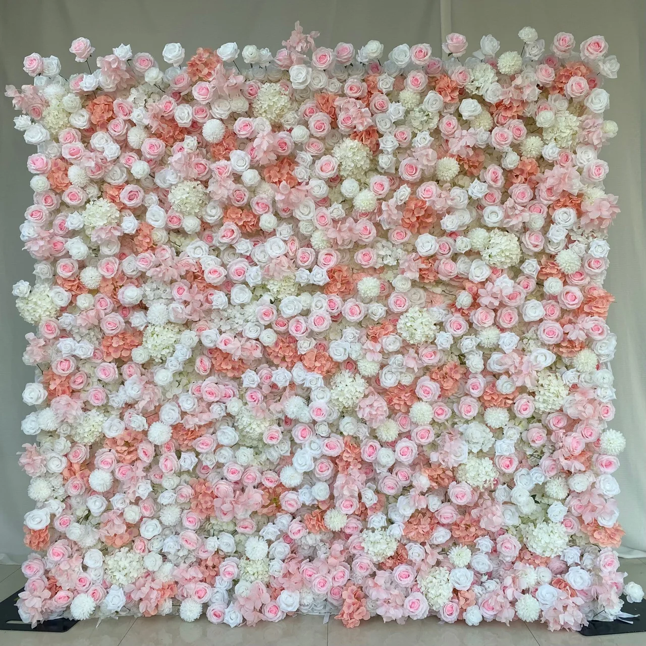 Pink Champagne Rose Hydrangea Flower Wall Wedding Decoration Stage Backdrop Decoration Christmas Banquet Event Party Photo Props