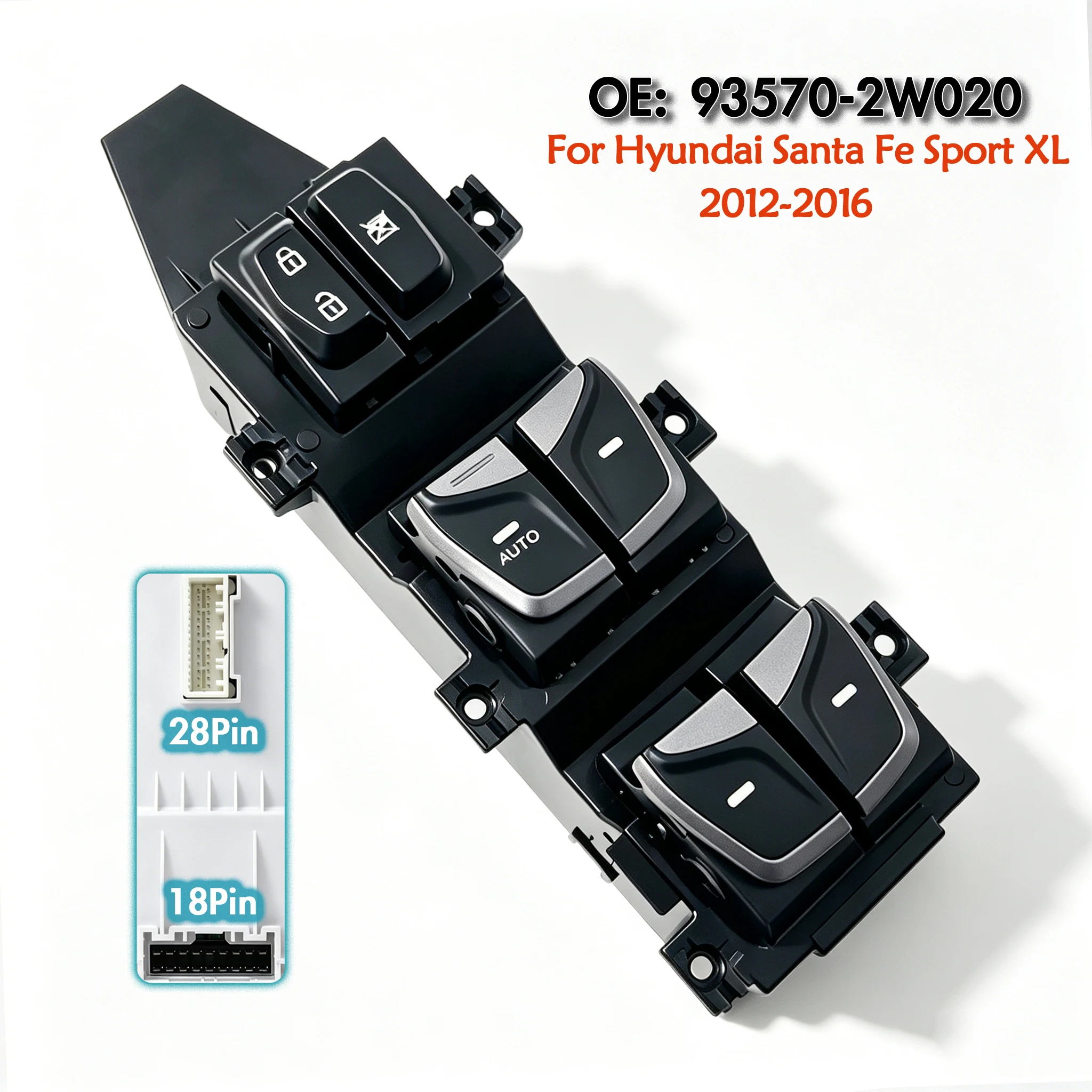 93570-2W020 For Hyundai Santa Fe XL 2012 2013 2014 2015 2016,Front Left Electric Master Power Window Switch Lift Control Button