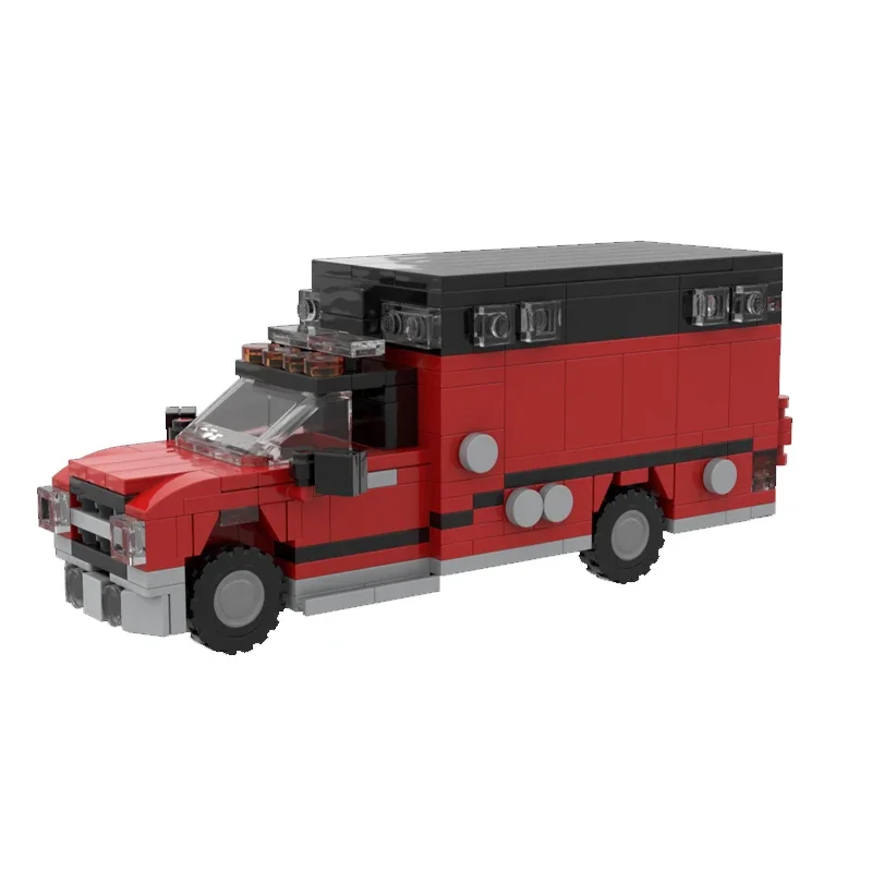 MOC ビルディングブロック救急車消防車モデルクリエイティブ組立おもちゃセットギフト男の子の誕生日ホリデー