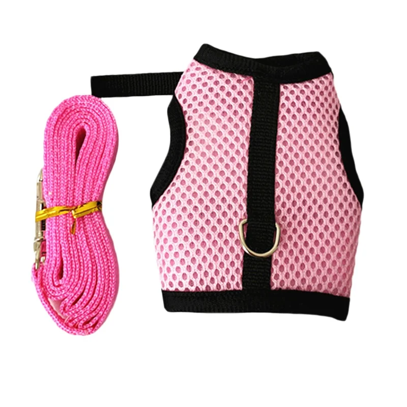 Small Animal Hamsters Outdoor Pet Vest with Pulling Rope Rabbit Harnesses Vest Leashes Pet Guinea Pig Vest Leash Soft Harness