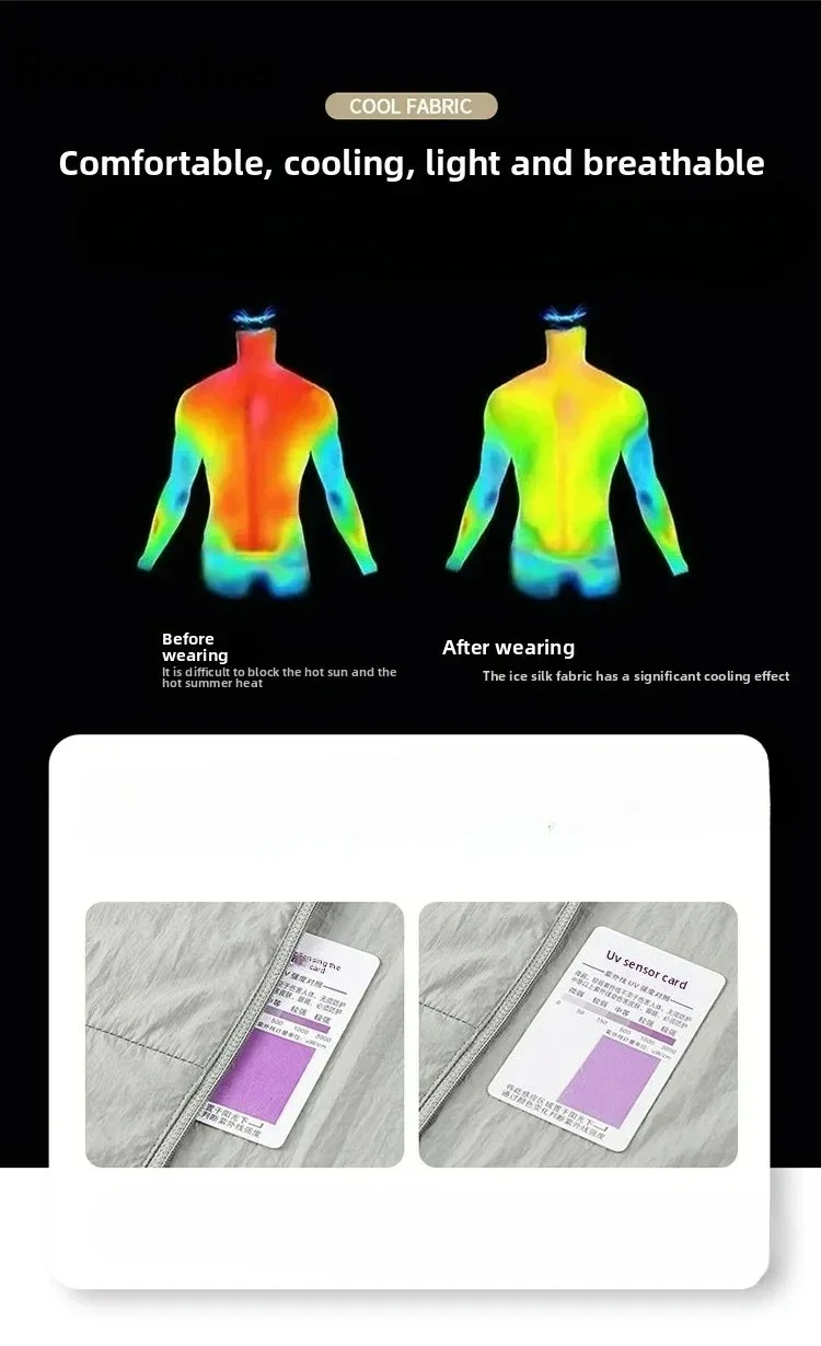 Herren UPF 50+ Sonnenschutzjacke - Leichte Windjacke mit Stehkragen, Atmungsaktiv & Packbar für Wandern, Laufen und Reisen – Detail 10