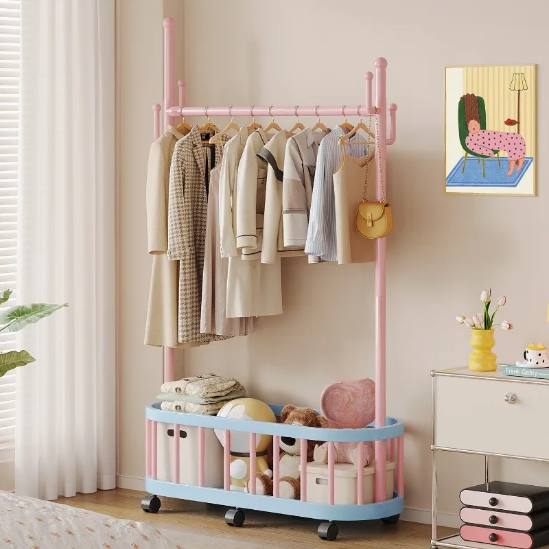 ey-cute wheeled clothes holder pink household modern entrance cabinet hanger removable design вешалки в прихожую furniture home-