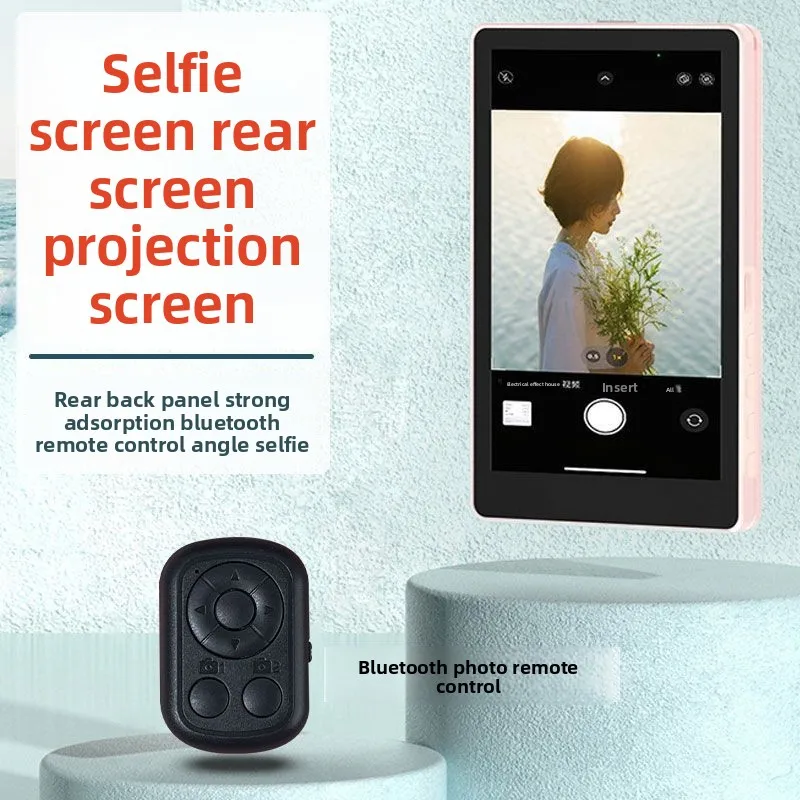Portable Wireless Phone Screen Mirroring Device For Live Streaming Selfies Rear Camera Magnet Attachment Magnetic Selfie Screen