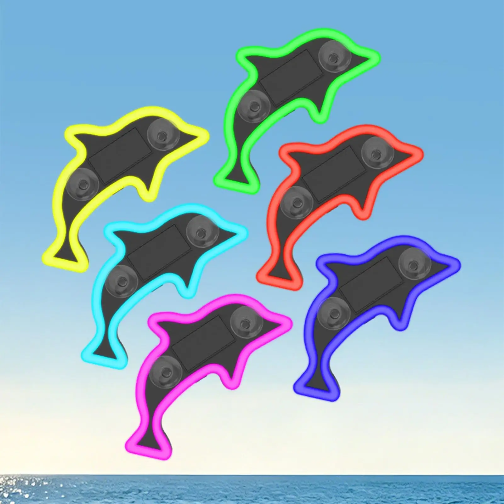 Car Window Lights USB Rechargeable Triangular Window Ambient Light Wireless LED Rear Dolphin shape Lamp for Truck SUV RV
